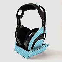 MightySkins Carbon Fiber Skin For ASTRO Gaming A50 Wireless Headphones + Base Station - Solid Baby Blue | Protective, Durable Textured Carbon Fiber Finish | Easy To Apply | Made in the USA