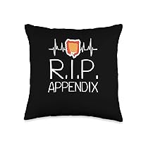 Removal Surgery and Appendicitis-R.I.P. Appendix Throw Pillow, 16x16, Multicolor