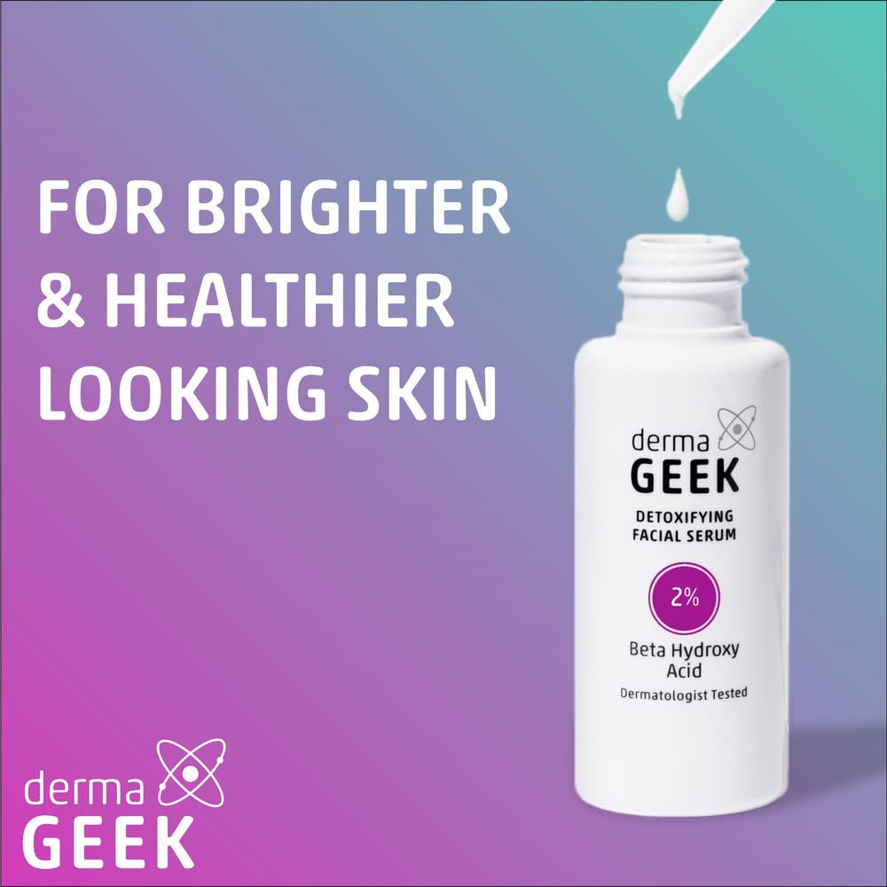 dermaGEEK Exfoliation & Moisturizing Combo Gift Set | Detoxifying Facial Serum, 1.3 FL OZ + Nourishing Facial Night Cream Travel/Trial Size