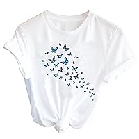 Women's Casual Tops Sexy Fashion T-Shirt Casual Short-Sleeved Summer Printed Tops Casual