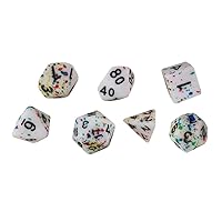 7pcs Board Game Dice Table Runners Acrylic Dice Polyhedron Dice Board Games Dice Entertainment Dice Polyhedral Dices Multi-Sided Dices Board Game Prop Number Set