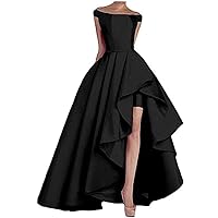 VeraQueen Women's Long Strapless Formal Evening Dress Satin Sleeveless Prom Dress Black