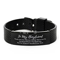 to My Boyfriend Thank You for Being There Mesh Bracelet, Mother's Day, Father's Day, for Boyfriend, Funny Gifts for Boyfriend, Valentines Graduation Birthday Gifts for Boyfriend