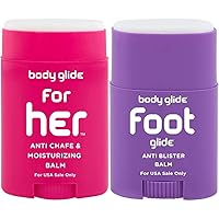 For Her Anti Chafe Balm (1.5oz) and Body Glide Foot Glide Anti Blister Balm (0.8oz)