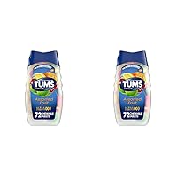 TUMS Antacid Chewable Tablets for Heartburn Relief, Ultra Strength, Assorted Fruit, 72 Tablets (Pack of 2)