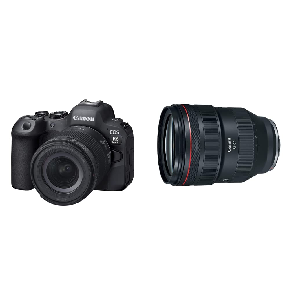Canon EOS R6 Mark II RF24-105mm F4-7.1 is STM KIT andCanon RF 28-70mm f/2L USM Lens, Black - 2965C002