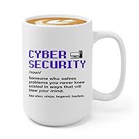 Cyber Security Coffee Mug 15oz White -Cyber Security - Programmer IT Technician Software Developer Network Engineer IT Specialist