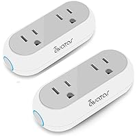 Smart Plug That Work with Alexa, Google Home Assistant, Siri Shortcuts & IFTTT, Dual Sockets 2.4G WiFi Outlet Compatible with Avatar Controls, Smart Life & Tuya APP - Energy Monitoring - 2 Pack