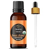 Organic Sweet Orange Essential Oil, 30 ML - 100% Pure Natural USDA Organic Essential Oil for Aromatherapy, Diffusers, DIY, Skin, Body Care