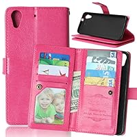 Case, Built-in 9 Card Slots HTC Desire 626 Wallet Case [Slim Fit] [Stand Feature] Premium Protective Case Wallet Leather Case for HTC Desire 626 Wallet Pink