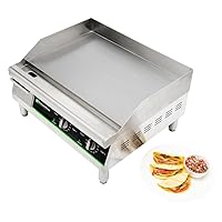 Restaurantware Hi Tek Electric Griddle 1 Durable Countertop Griddle - 208/240V 2765-3560W Operation Stainless Steel Griddle With Grease Tray Adjustable Temperature
