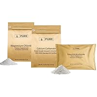Pure Original Ingredients Calcium Carbonate, Potassium Bicarbonate, and Magnesium Chloride, 4oz Each, Food Grade