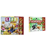 The Game of Life Junior Game and Monopoly Junior Board Game Bundle