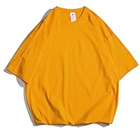 Cotton T-Shirt Short-Sleeved Men's Loose Solid Color Men's T-Shirt Round Neck Men's T-Shirt