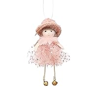 Festival Gift Pendant Beads Yarn Skirt Angel Girl Pendant Children Cute Doll Doll Wooden Garland Beads (Pink, One Size)