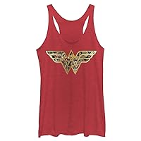 Warner Brothers Wonder Woman Photo Fill Logo Women's Racerback Tank Top