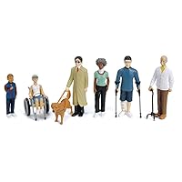 Excellerations 5-1/4 inch Differently-Abled, Handicapped, Handicapable, Special Needs Block Play People, Set of 8, Preschool Educational Toy, Social Emotional, Ages 3 Years and Up