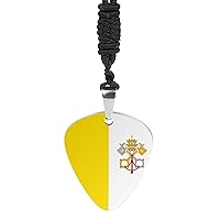Vatican Flag Guitar Pick Necklace Personalized Pendant Necklace Jewelry Gift for Men Women