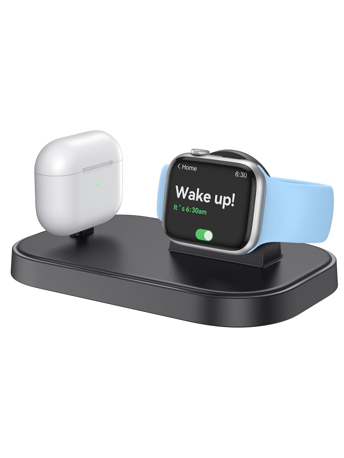 NEWDERY Portable Charger Stand for Apple Watch, 2 in 1 iWatch Charger with USB C Cable, Fast Charging Wireless Charging Station Dock for Apple Watch Series 8 Ultra 7 6 5 4 3 2 1 SE AirPods Pro 3 2 1