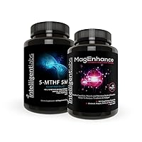 Intelligent Labs 2-in-1 Bundle of MagEnhance Supplement (with Magnesium L-Threonate, Glycinate & Taurate) and 5MG 5-MTHF Methylfolate as Quatrefolic Acid® (MTHFR Supplement for Methylation Support)