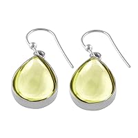 Choose Your Real Stone Earring Pear Shape Sterling Silver 18K Gold Plated Drop Pairs For Women