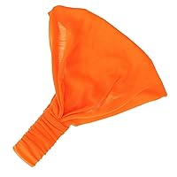 Topkids Accessories Headband Plain Cotton Hair Band Wide Bandana Hairband Women Head Band Large Adult Headwrap Ties No Damage Holiday Hair Covering 3 in 1 (Neon Orange)