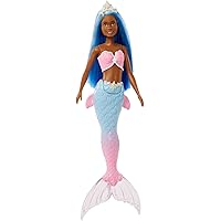 Barbie Dreamtopia Mermaid Doll with Blue Hair, Pink & Blue Ombre Tail & Tiara Accessory
