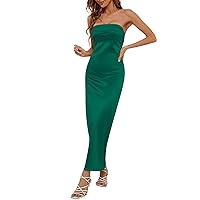 Women's Sexy Party Dress Club Night Casual Black Split Cocktail Dress with High Slit, S-L