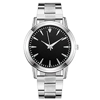 Men Women Casual Business Quartz Watch, Luminous Stainless Steel Band Wrist Watch, Gift for Father, Mother and Boys
