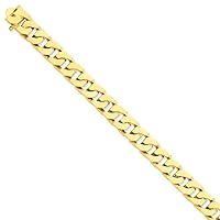 Saris and Things 14K Yellow Gold 12mm Hand-Polished Fancy Link Chain Anklet 9 Inch