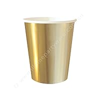 Illume Partyware Gold Cup Foil, Disposable, 10 Count, 9 Oz for Birthday Party, Kids Party, Baby Shower and Princess Party