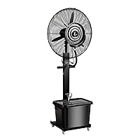 Fans,42L Large Pedestal Fan, Industrial Spray Fans,Misting Humidification Water Cooling Commercial Stainless Steel Spray System/71Cm