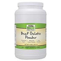 Foods, Beef Gelatin Powder, Natural Thickening Agent, Source of Protein, 4-Pound