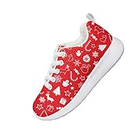 Children's Casual Shoes Boys Girls Happy Christmas Design Shoes Upper Breathable Comfortable Sole Shock Absorbable Wear Resistant Indoor and Outdoor Sports