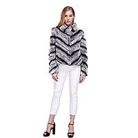 Lady Genuine Rex Rabbit Fur Chinchilla Outwear Plus size Coat Women Jacket
