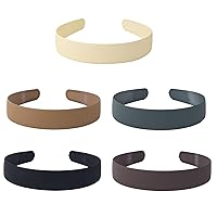 Unisex Hair Band 5Pcs Plastic Headband Wide Head Bands Combing Hairbands Wavy Outdoor Sports Headbands for Men's Hair Women Accessories Non Slip Head Band Headwear(Natural Color)