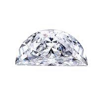 Loose Moissanite 4 Carat, Colorless Diamond, VVS1 Clarity, Half Moon Cut Brilliant Gemstone for Making Engagement/Wedding/Ring/Jewelry/Pendant/Earrings/Necklace Handmade Moissanite