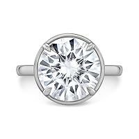 Nitya Jewels 3.80 CT Round Cut Moissanite Engagement Ring Handmade Diamond Set Solitaire Wedding Ring Bridal Her Women Ring For Gift