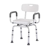 Shower Chair for Elderly Swivel, Shower Seat Heavy Duty, Aid for Elderly and Disabled Shower with Arms and Back, Shower Stool, Non-Slip Bath Safety Obese (180Kg)