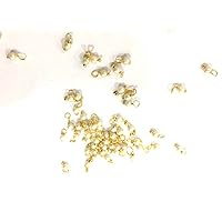 The Design Cart' White Golden Loreal Beads- 3 mm for Making Bracelet,Necklace,Jewellery,Embroidery Work, Art & Craft, Package of 10 Bunch Size 3 mmMTC-Bead-9-3-106