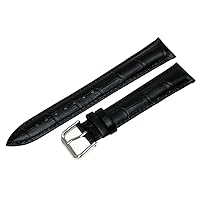 Replacement Leather Watch Band Strap Alligator Crocodile Grain Pin Buckle Black Brown Blue White Red