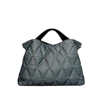Puffer Tote Bag Quilted Crossbody Bag for Women Trendy Puffy Purse Messenger Handbags Down Padded Shoulder Bag