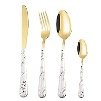 Silverware Set for 18 with Wooden effect Handle,Silver Stainless Steel Flatware Cutlery Set,72-Piece Eating Utensils Set Knifes Forks Spoons Dinnerware Tableware for Kitchen,Mirror Finish