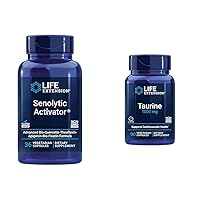 Life Extension Senolytic Activator with Quercetin, Fisetin, Taurine for Immune Support, Anti-Aging & Longevity - 36 & 90 Vegetarian Capsules