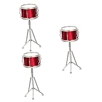 ERINGOGO 3 Sets Mini Musical Instrument Model Miniatures Dollhouse Music Stand Drum Adjustable Music Stand Mini Toy Mini Decor Kid Toys Mini Music Stand Gift Box Men and Women Accessories