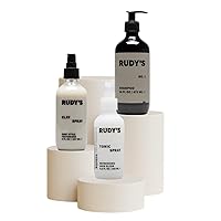 RUDY'S Fine Hair Light Hold Bundle (No.1 Shampoo, Tonic & Clay Spray) | Natural Ingredients w/Coconut Oil, Paraben & Sulfate Free - All Hair Types for Men & Women