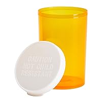 Juvale 50 Pack Empty Pill Bottles with Caps for Prescription Medication, 20-Dram Plastic Medicine Containers (Orange)