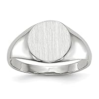 Jewels By Lux Monogram Initial Engravable Custom Personalized Polished For Men or Women 10k White Gold 9x9mm Closed Back Signet Ring
