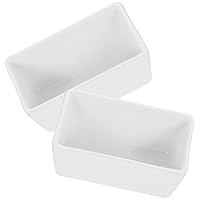 BESTOYARD White Ceramic Sugar Packet Holder 2pcs Porcelain Condiment Bag Bowl Tea Packet Storage Container Dispenser Salt Shaker Tea Bag Bowl for Sweetener