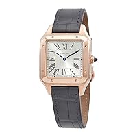 CARTIER Santos-Dumont 18kt Rose Gold Silver Dial Men's Large Watch WGSA0021